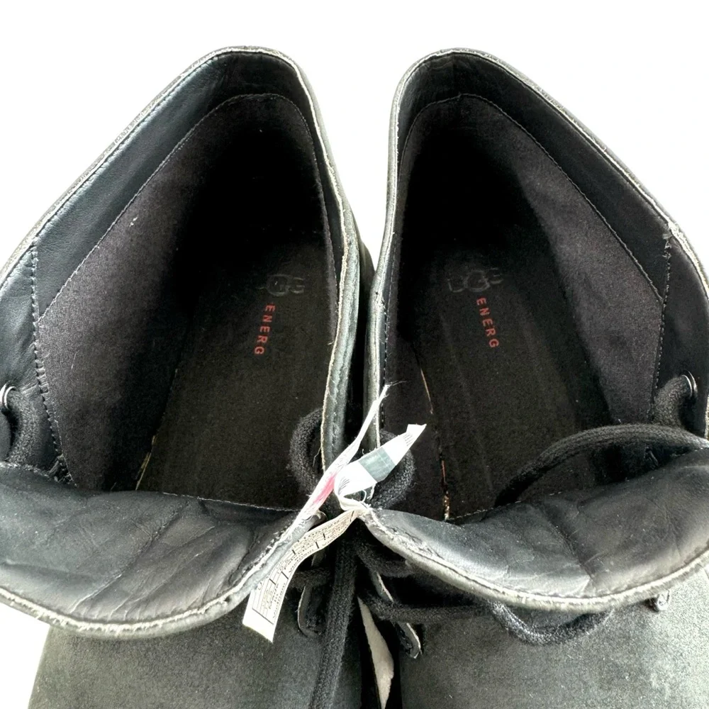 Ugg Groveland Black Leather Lace-Up Chukka Boots Men's Size 11.5